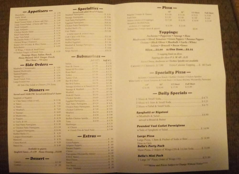 Bella Pizza Menu image 4